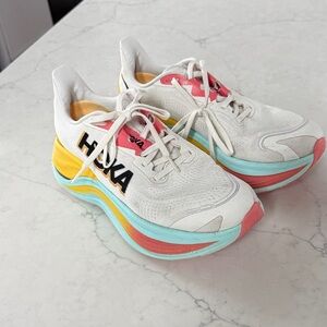Hoka Women's White and Multicolor Athletic Shoes